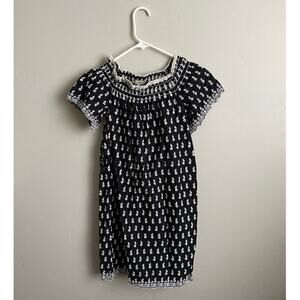 Max Studio Black with White Embroidered Flowers Medium Dress- nursing friendly!